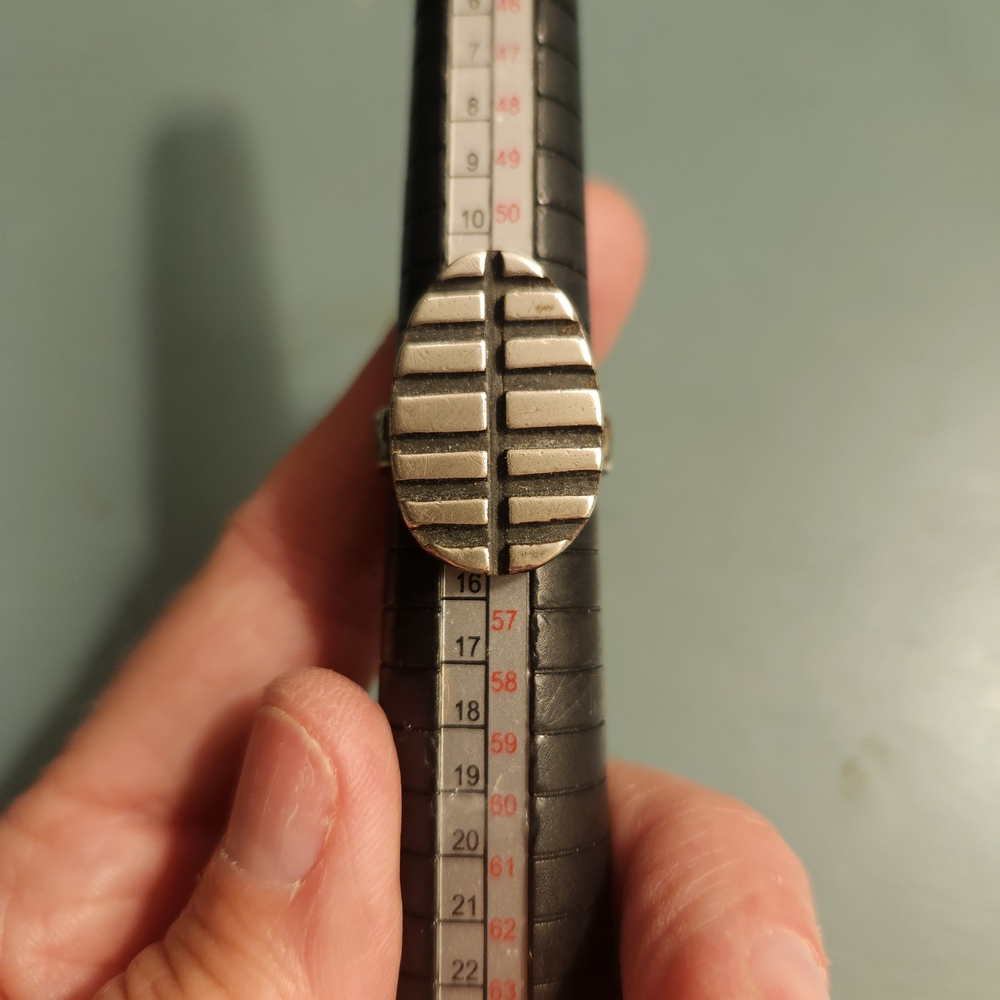 Vintage Henry Steig Modernist Rare Sterling Silver Grid Ring. - Picture 4 of 10